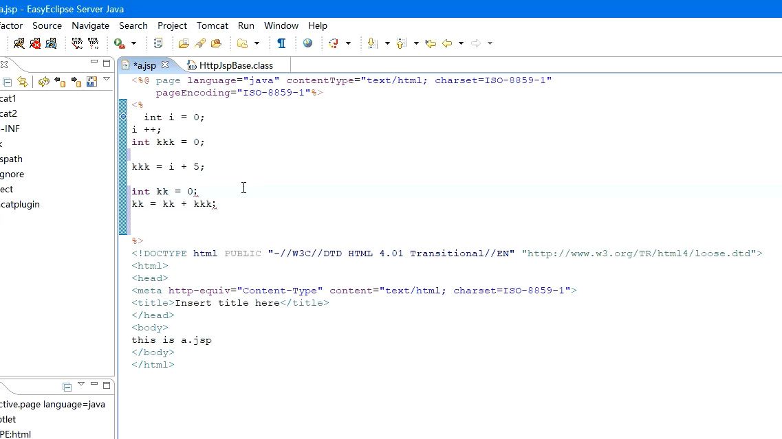 32--零基础介绍如何调试(debug)一个jsp页面的代码,如何单步执行代码,如何使用easyeclipse集成开发环境