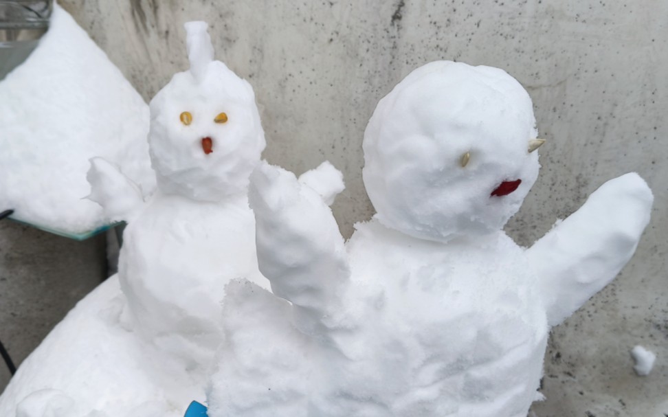 广东下雪堆雪人图片