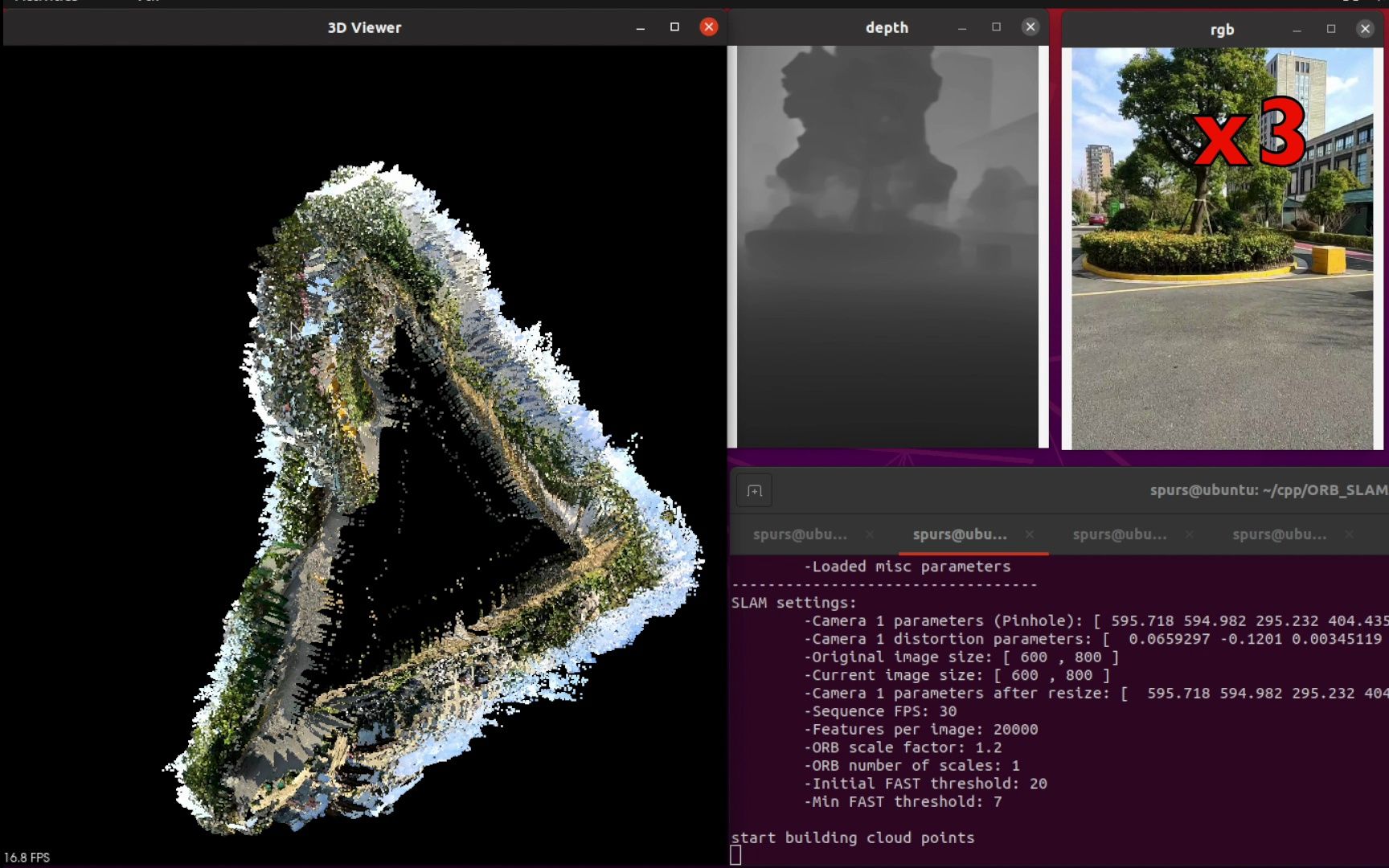 手机相机单目三维重建(orbslam3获取关键帧位姿   单目深度估计)