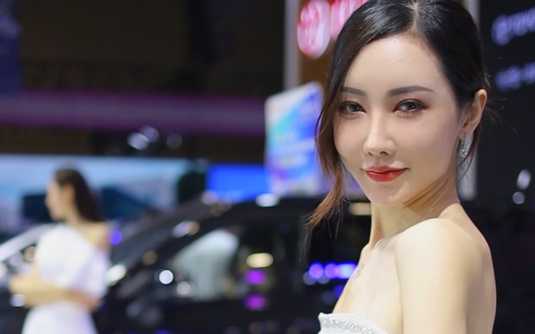 【4k】去2023佛山五一车展,影美女模特004