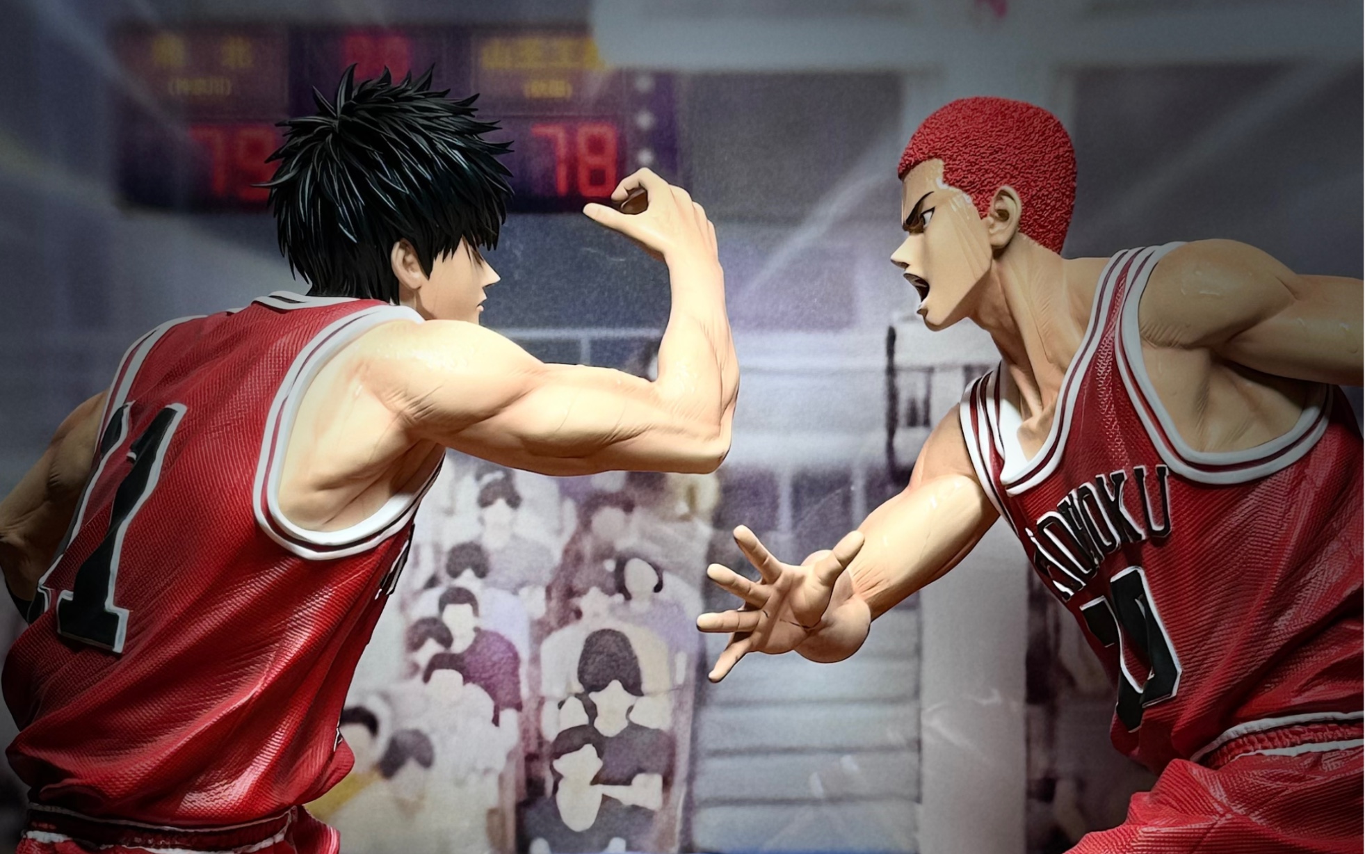 阿蓝聊模玩|模玩殿堂灌篮高手gk雕像流川枫樱木花道世纪击掌浅谈赏析