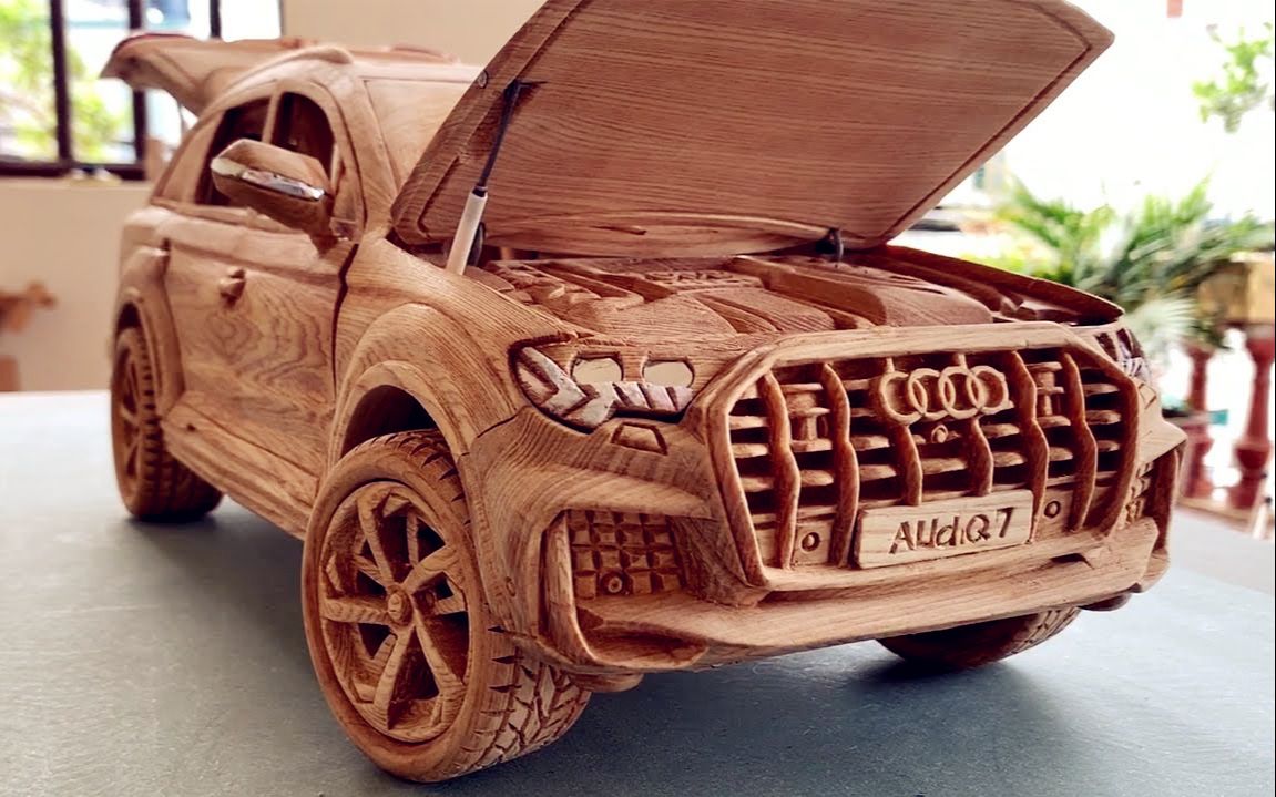 【木雕】2021款奥迪Q7模型车制作 Woodworking Art哔哩哔哩bilibili