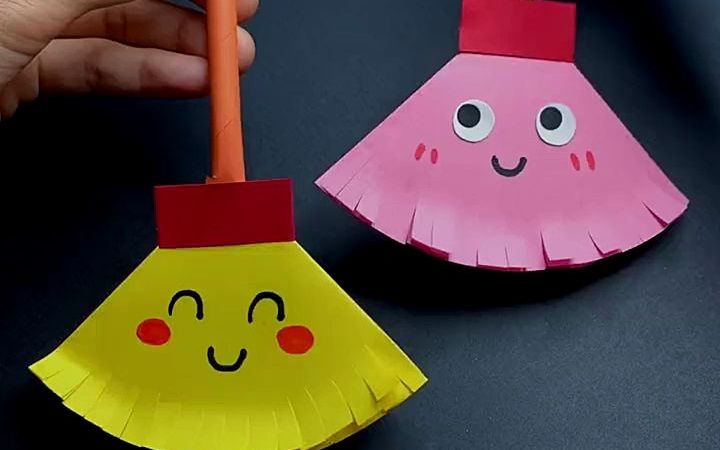 五一劳动节手工制作,可爱的小扫把