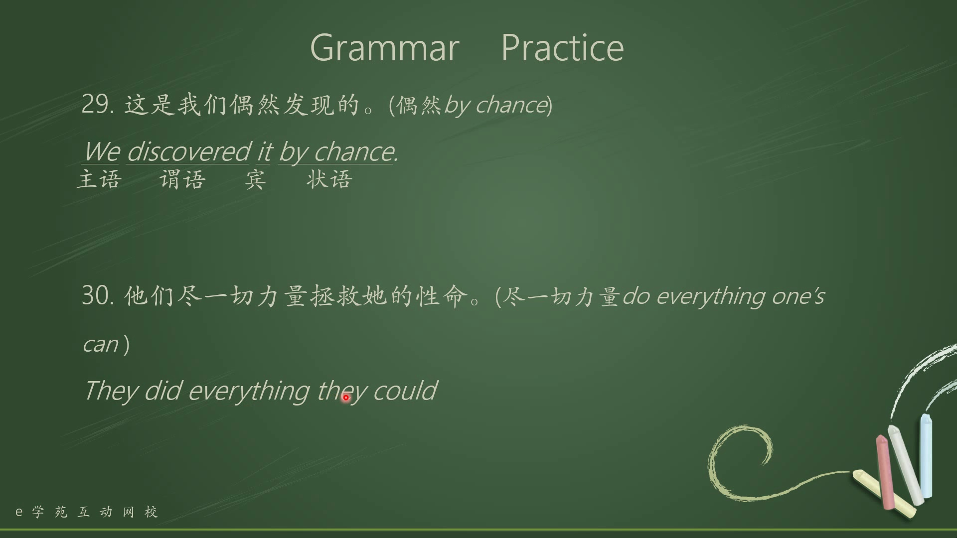 【独家】全网最受欢迎的语法教学课程,汉译英课程,CATTI考试,翻译考试最佳学习课程,同步课后练习——第14课 如何写好英语句子 — 状语 2 (2750)...