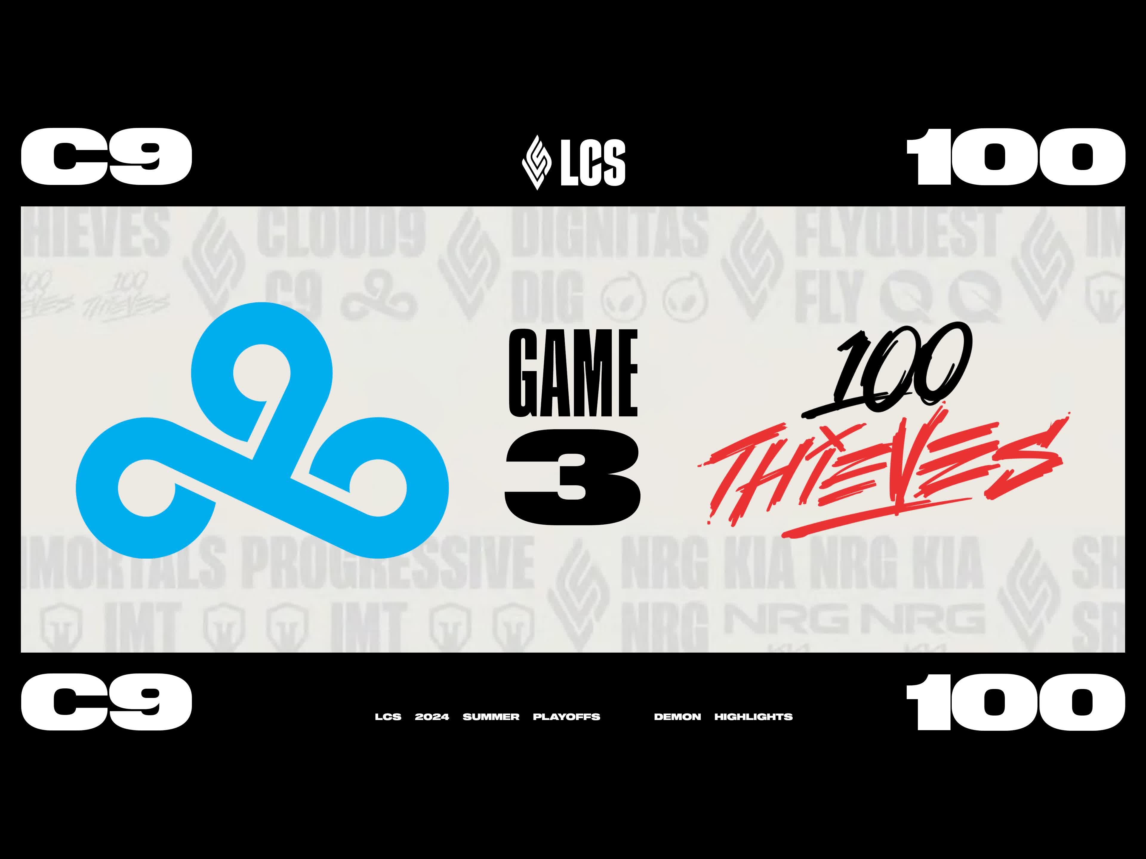 [LCS]【C9 vs 100】第三局速看丨2024LCS夏季赛败者组半决赛丨20240902哔哩哔哩bilibili