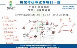 Скачать видео: 机械考研每日一题——自由度计算