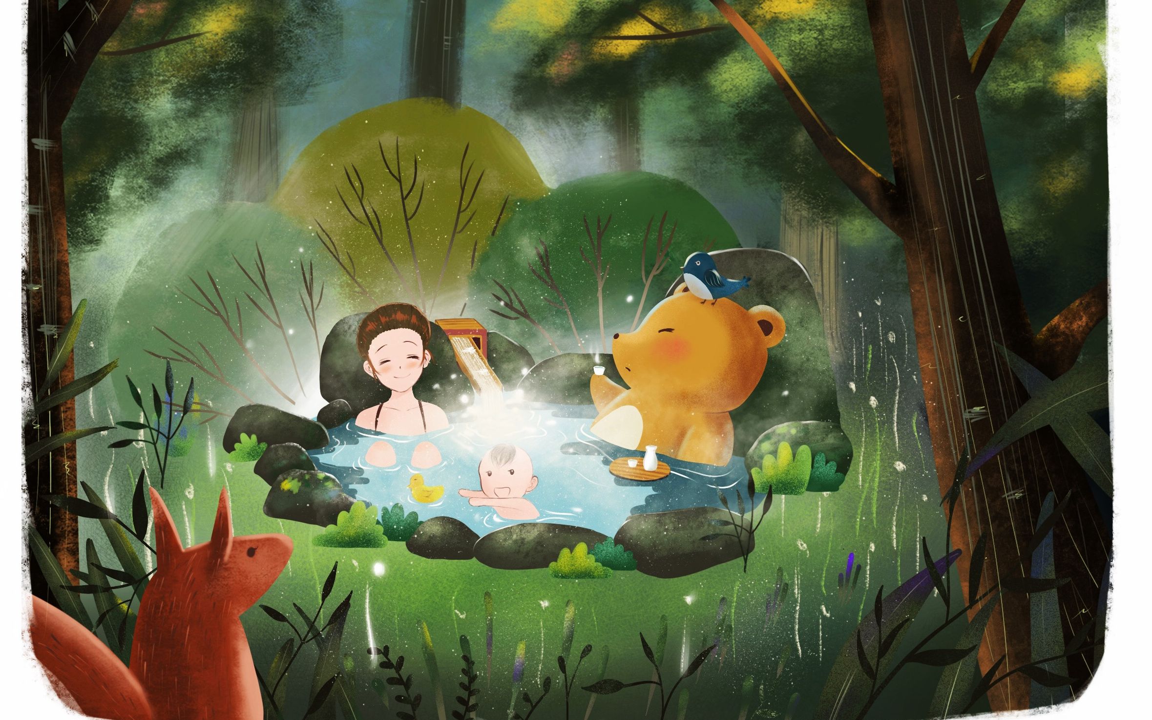 【ipad 板绘】泡温泉_哔哩哔哩 (゜-゜)つロ 干杯~-bilibili