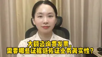 大额咨询费发票，需要哪些证据链佐证业务真实性？