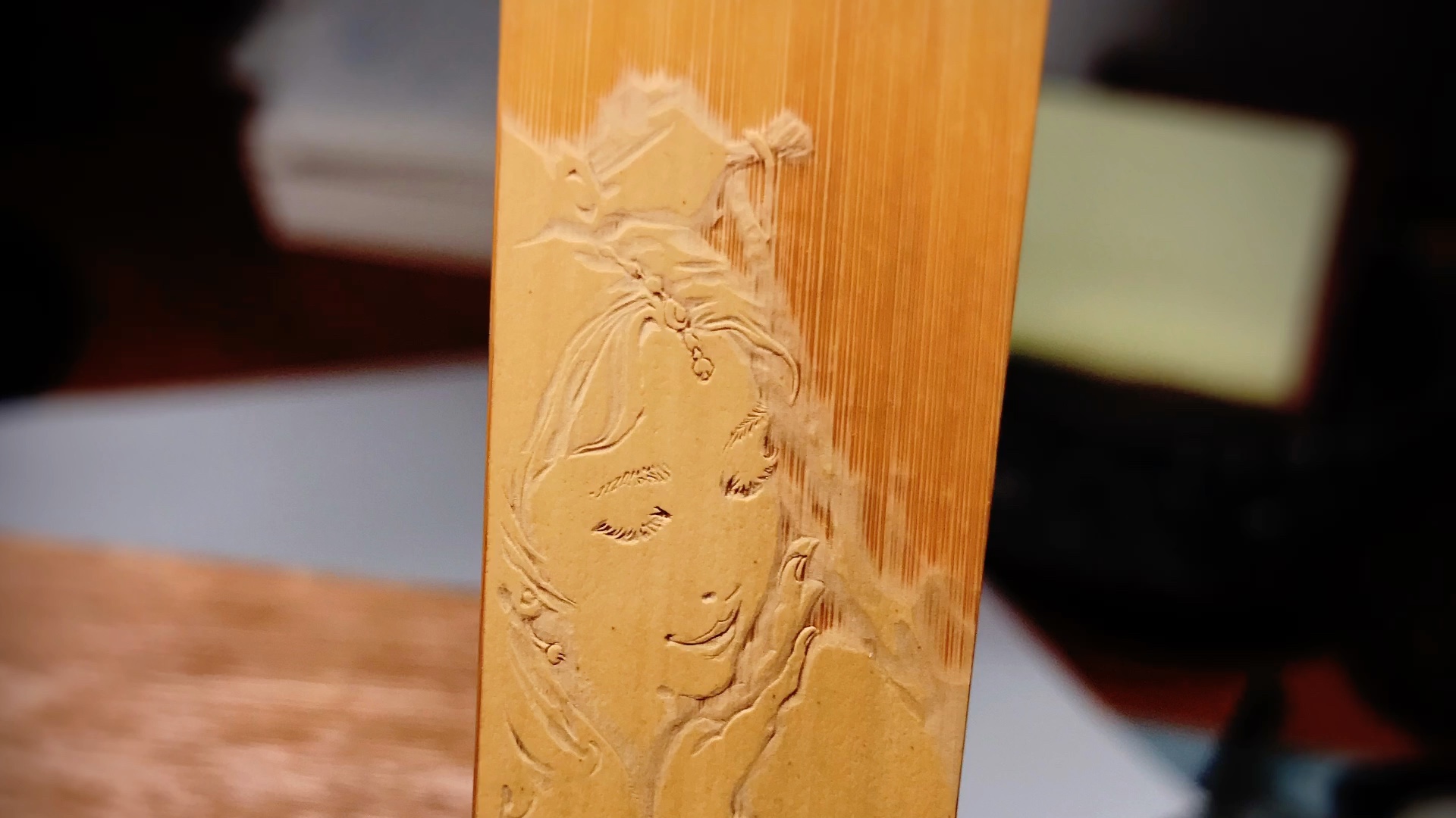 竹刻原创之路白蛇之缘起胡炎培原创留青竹刻作品