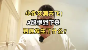 Descargar video: A股惨烈下杀！小作文满天飞，到底发生了什么？