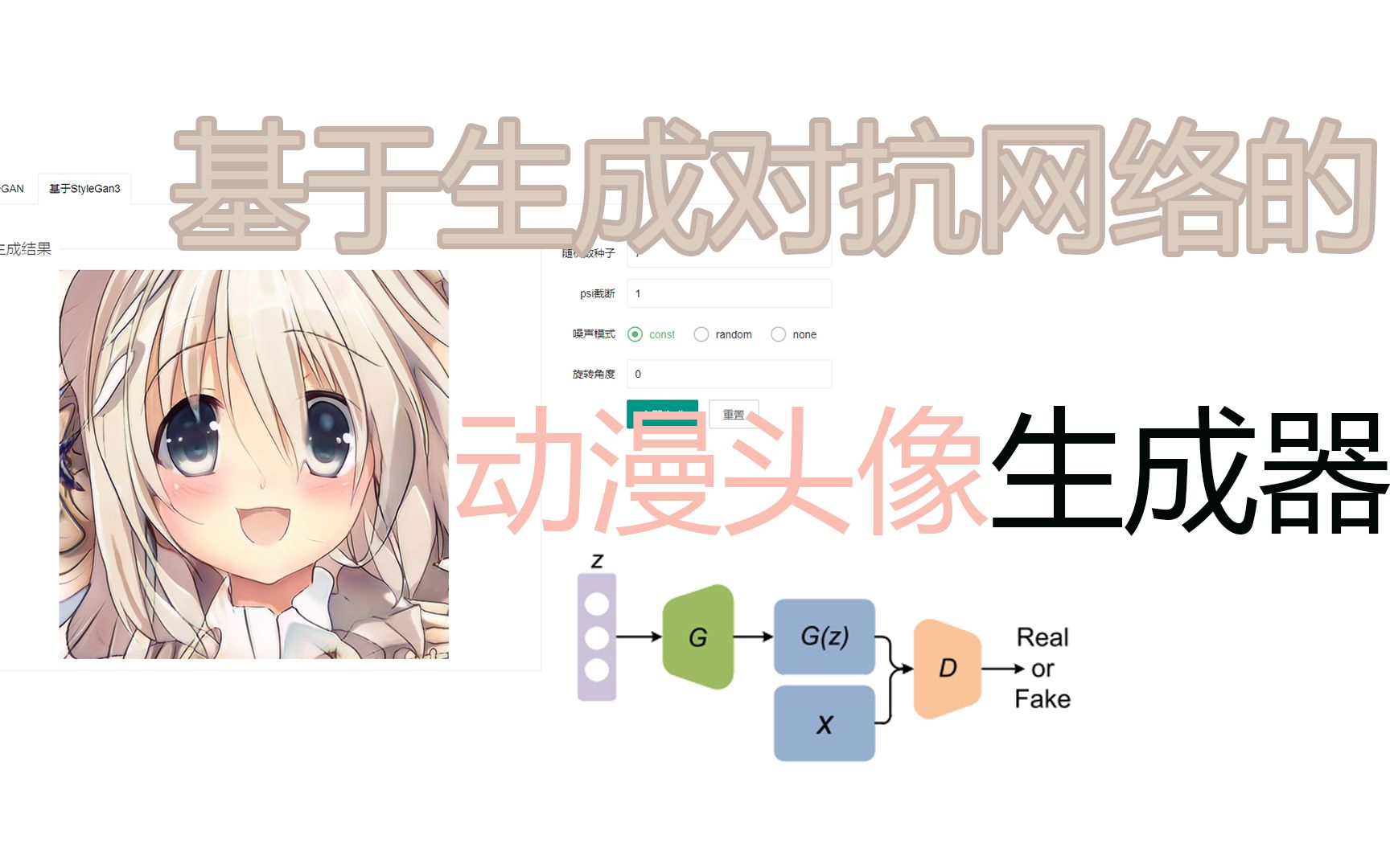 【深度学习】基于生成对抗网络的动漫头像生成器哔哩哔哩bilibili