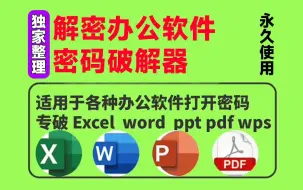 Download Video: 独家整理！办公软件解密工具合集，支持excel/ppt/word/pdf等，支持移除文档保护限制，加密访问等