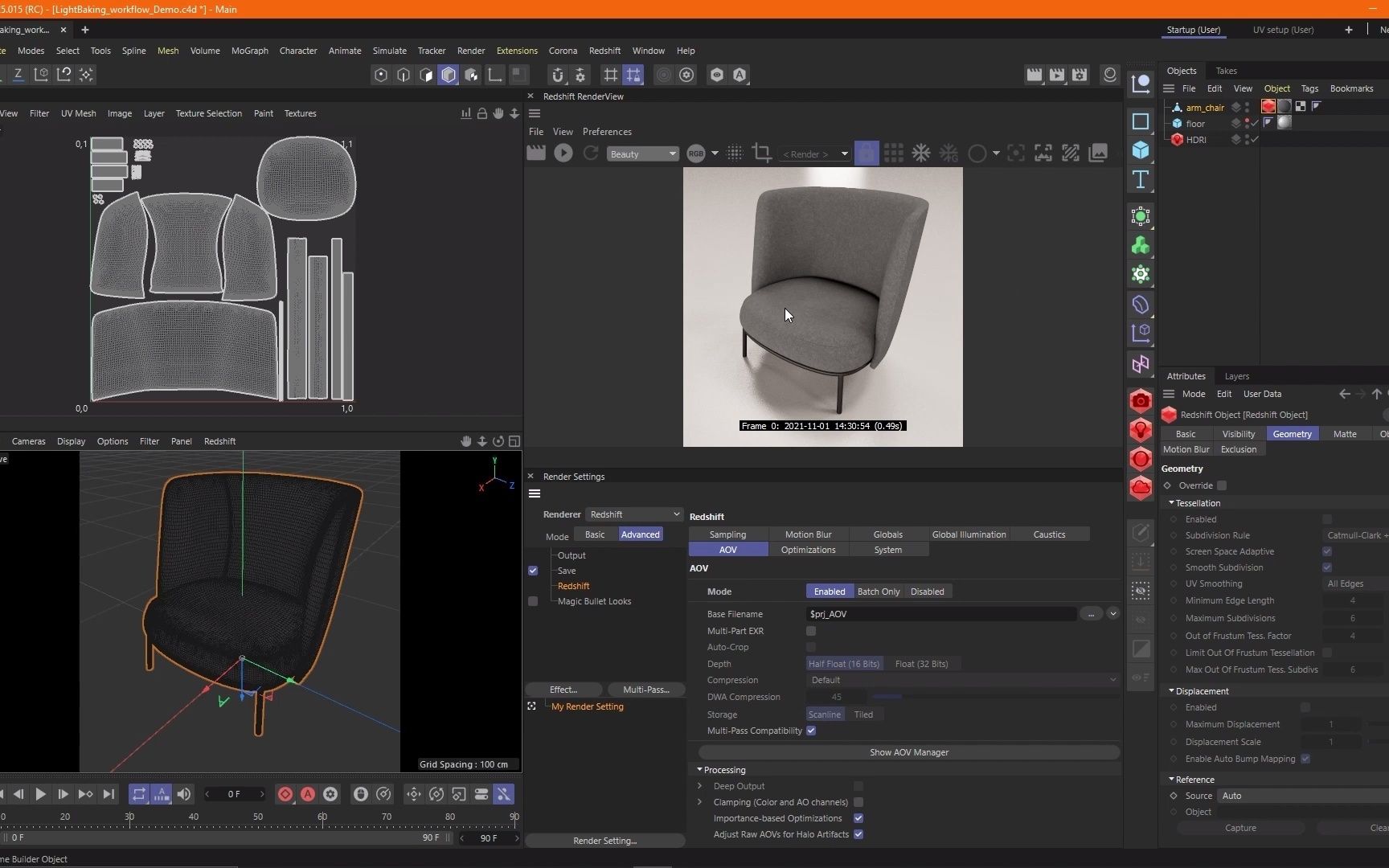 中英双语C4d中如何用Redshift烘焙灯光贴图哔哩哔哩bilibili