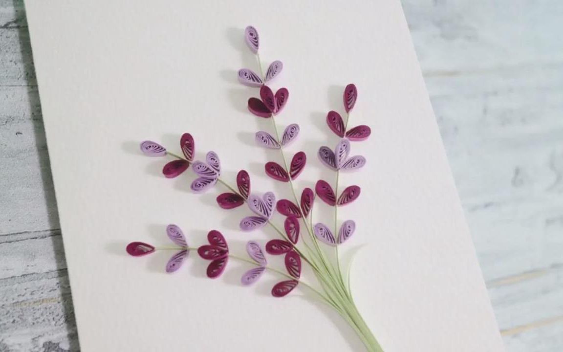 衍纸(quilling) 薰衣草小卡