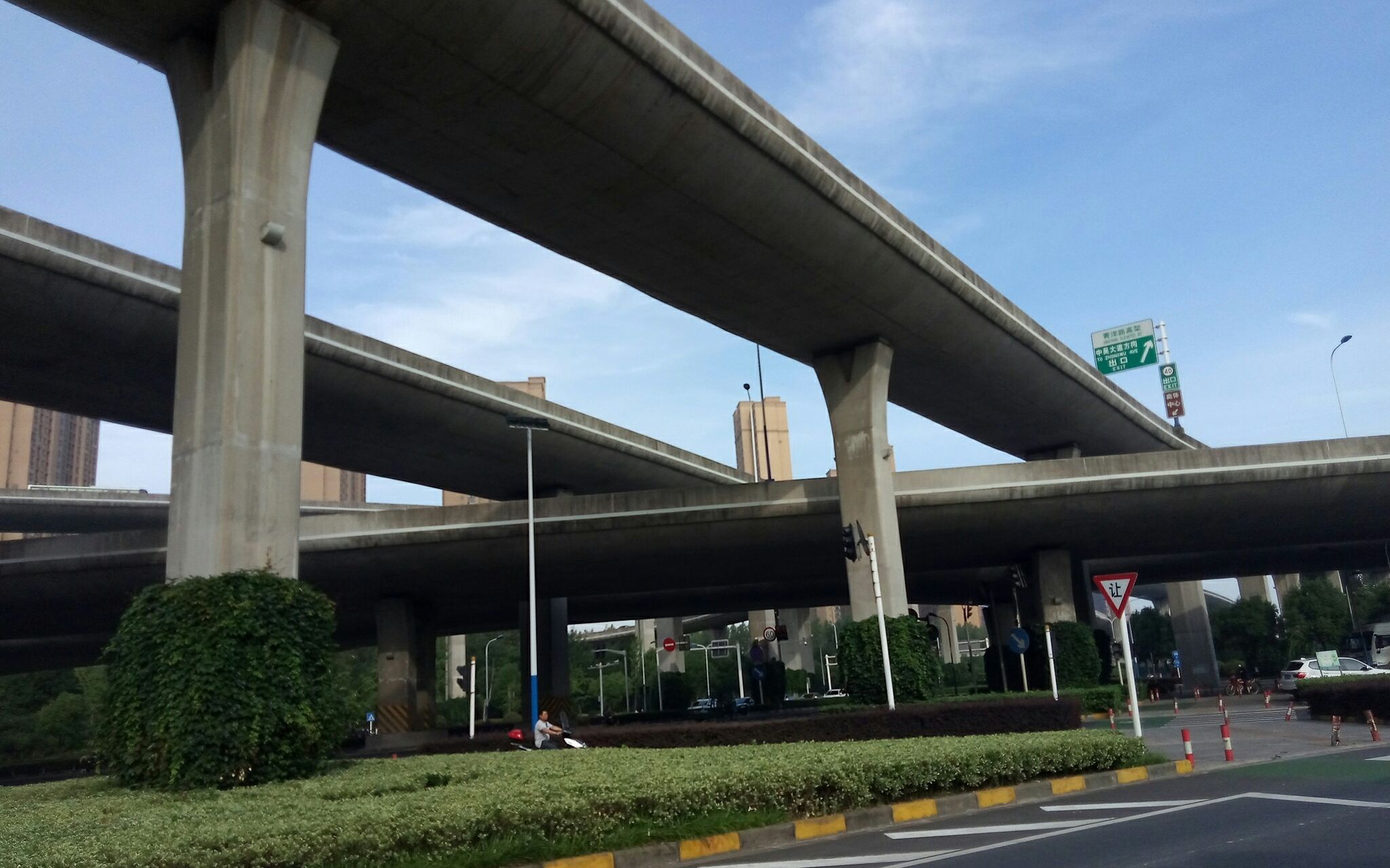 行车记录夕阳下的常州高架