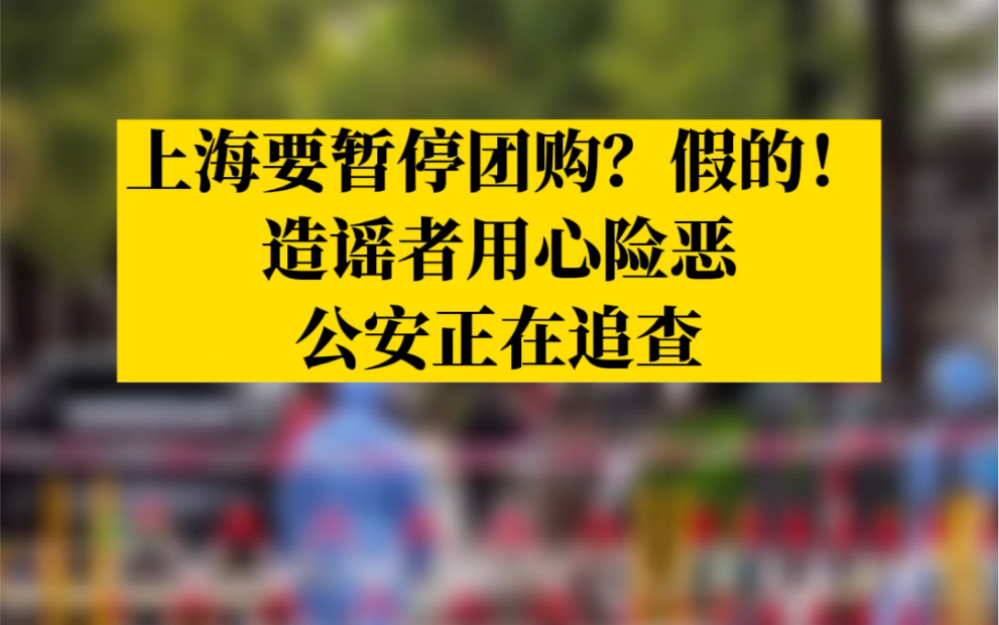 上海辟谣将暂停团购,造谣者用心险恶,公安正在追查!哔哩哔哩bilibili