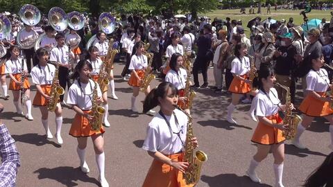 京都橘高校吹奏楽部22 05 08 ブラスエキスポ22 万博記念公園東コースパレード 哔哩哔哩 Bilibili