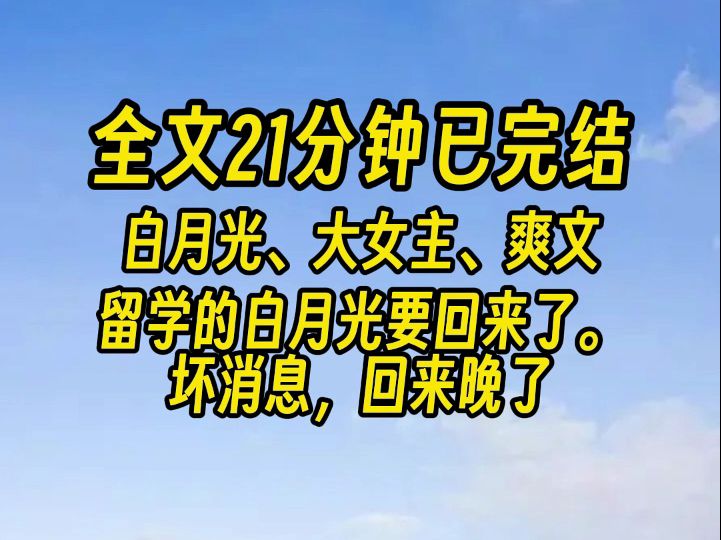 【完结文】留学的白月光要回来了. 坏消息,回来晚了,更坏的消息,这个传说中白莲圣母,除了美貌一无所有的傻瓜白月光是我本人.哔哩哔哩bilibili