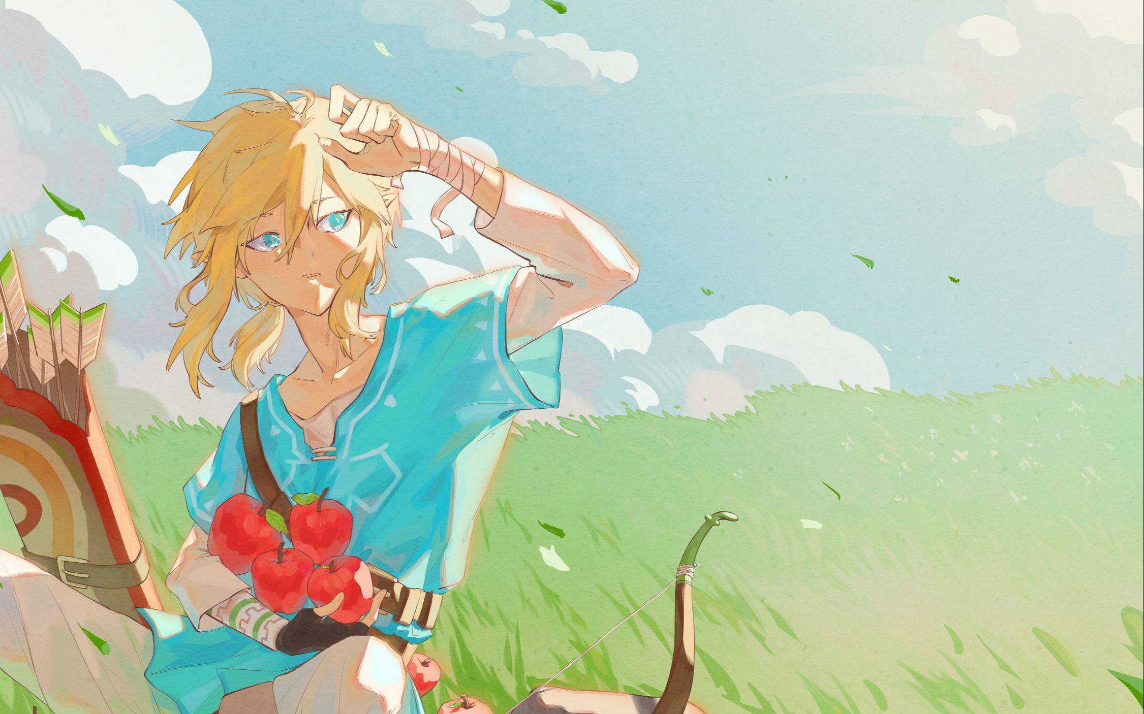 【初投稿】林克 旷野之息(抱苹果的动作有参考)