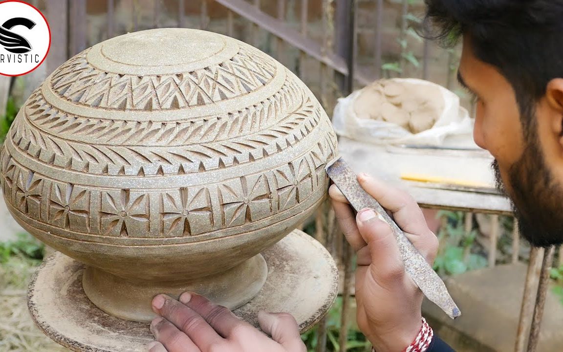 【陶*瓷】在陶罐上雕刻