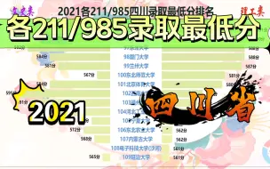 Download Video: 2021各211/985高校四川录取最低分排名，四川小伙伴鉴赏！