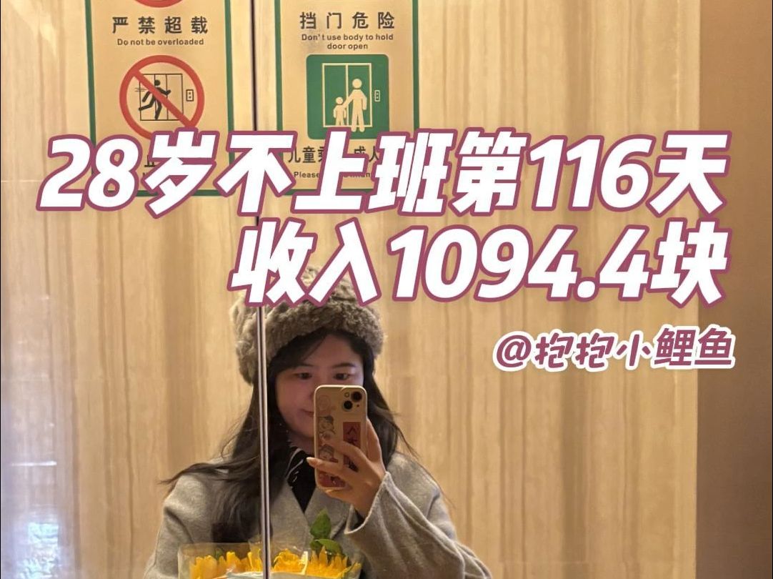 28岁不上班第116天,收入1094.4块哔哩哔哩bilibili