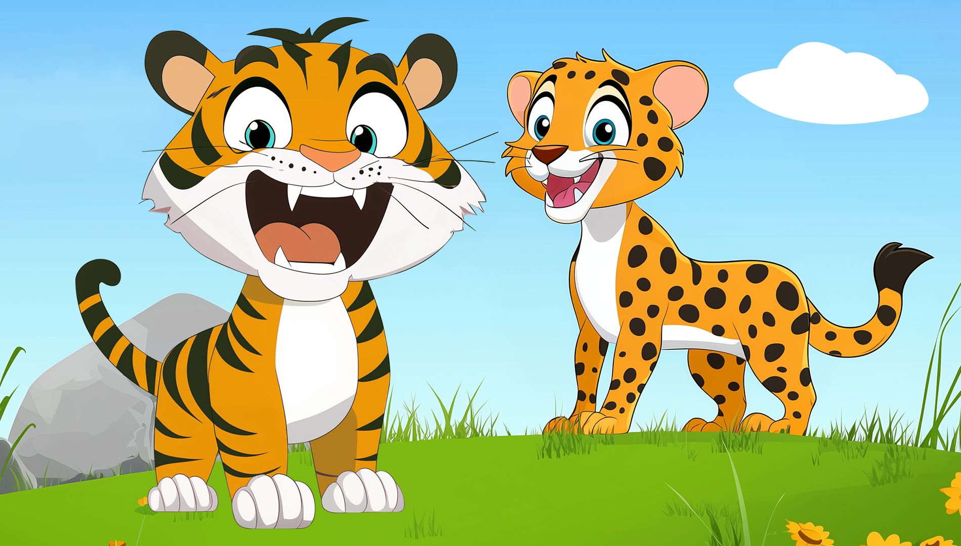 认识动物:《老虎与猎豹》- 幼儿科普|动物科普|有趣动物|动物世界