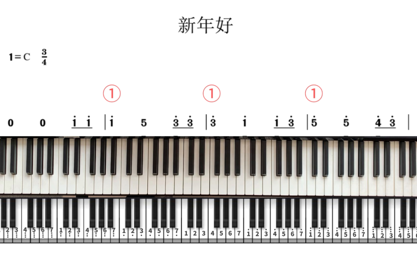 《新年好》钢琴简谱弹奏教学哔哩哔哩bilibili