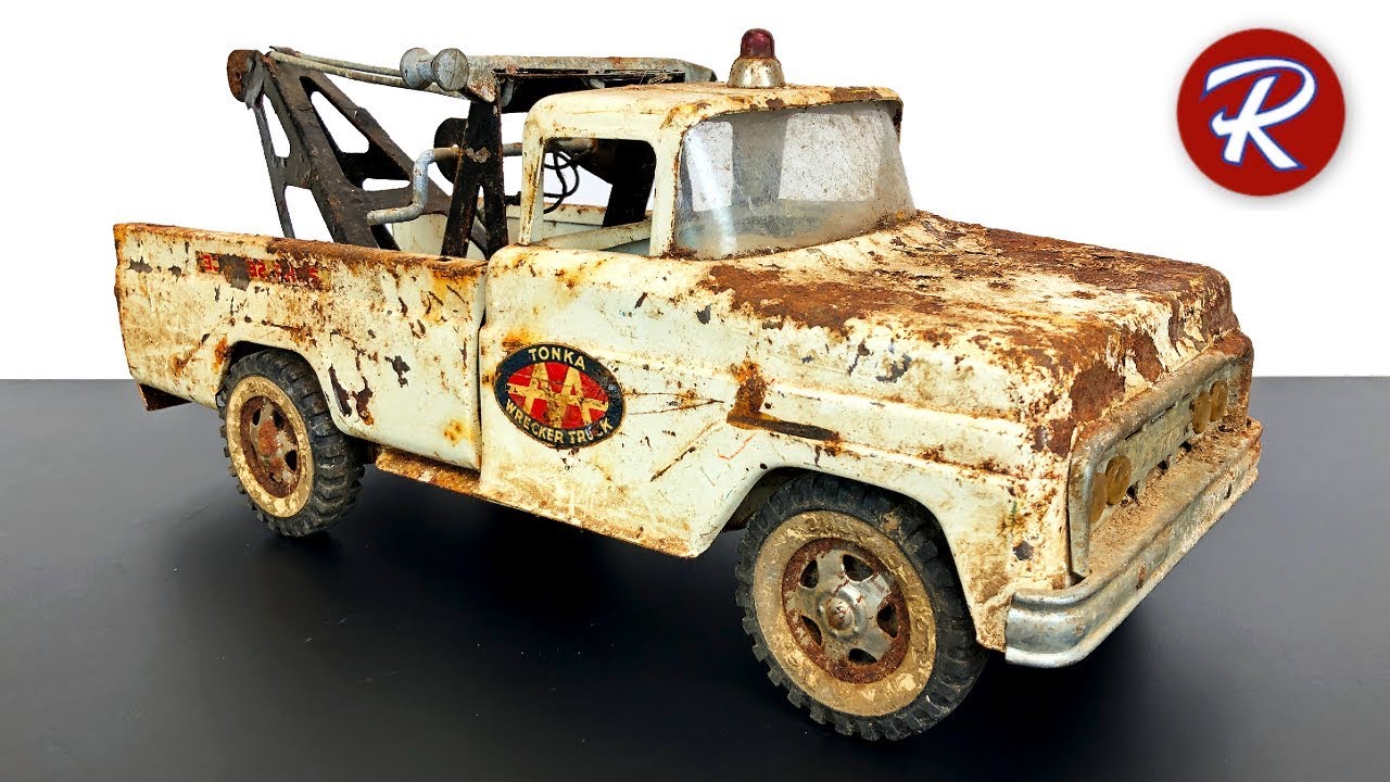 搬rescuerestore20世纪60年代tonka拖车翻新玩具清障车