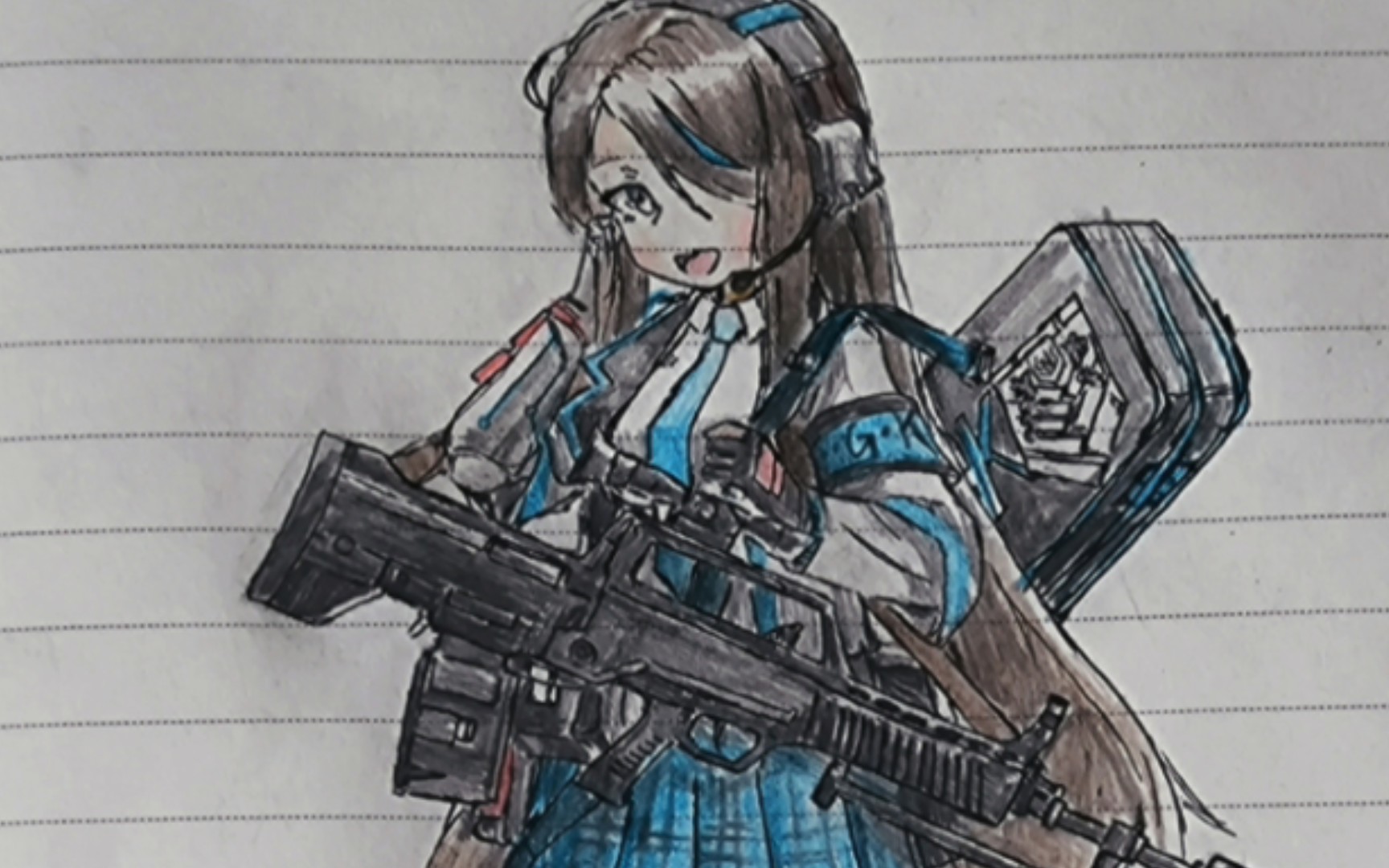 自创少女前线战术人形95-1式(画渣上色,不喜勿喷啦,谢谢)