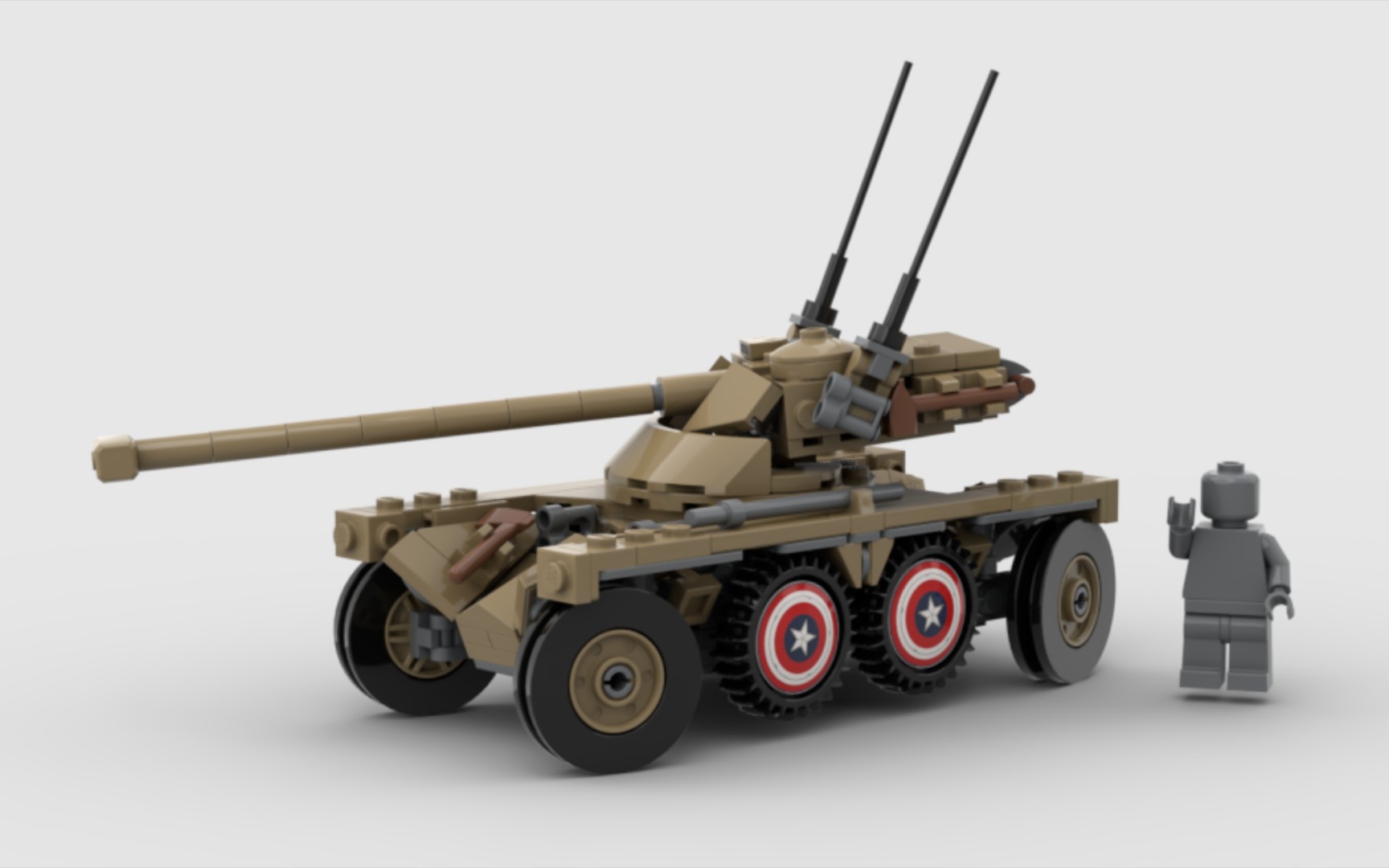 【乐高moc】潘哈德ebr 75(fl10) 轮式侦察车