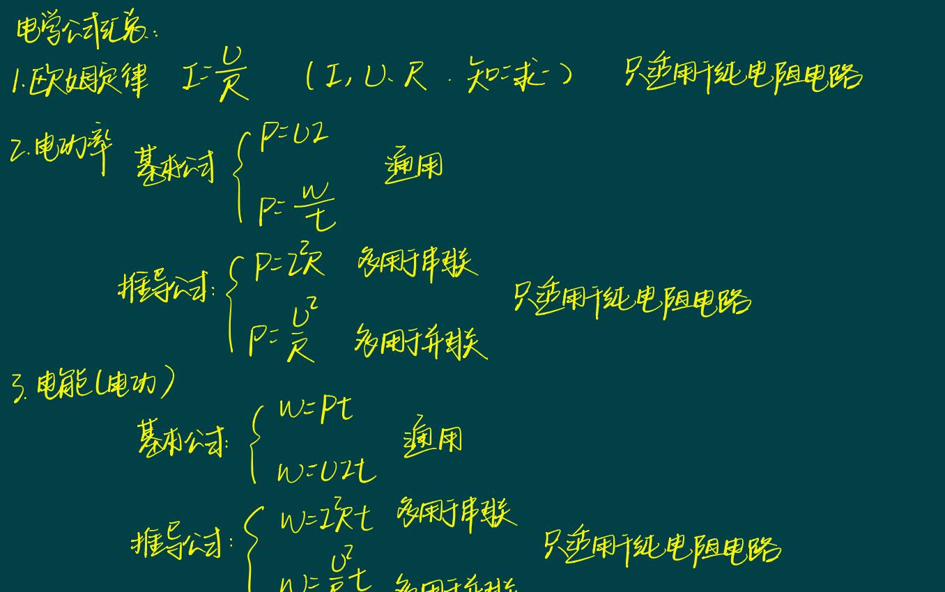 [图]电学计算公式归纳讲解全