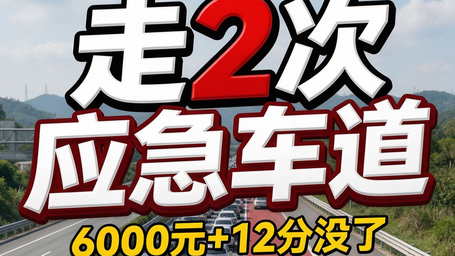 走2次应急车道，6000元+12分没了深圳车主血泪教训