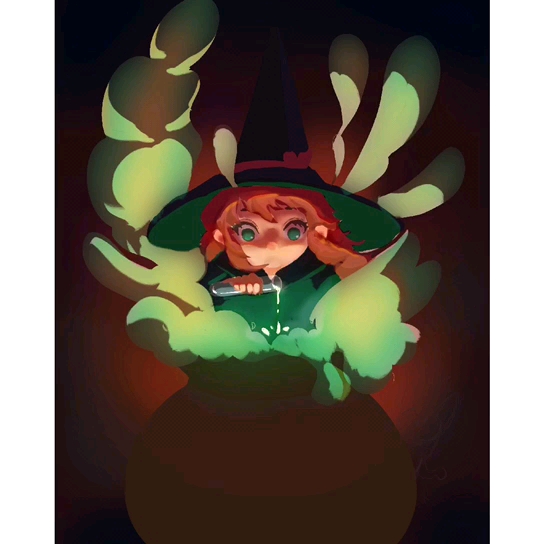 【procreate】炼金小魔女 插画过程_哔哩哔哩 (゜-゜)つロ 干杯~-bili