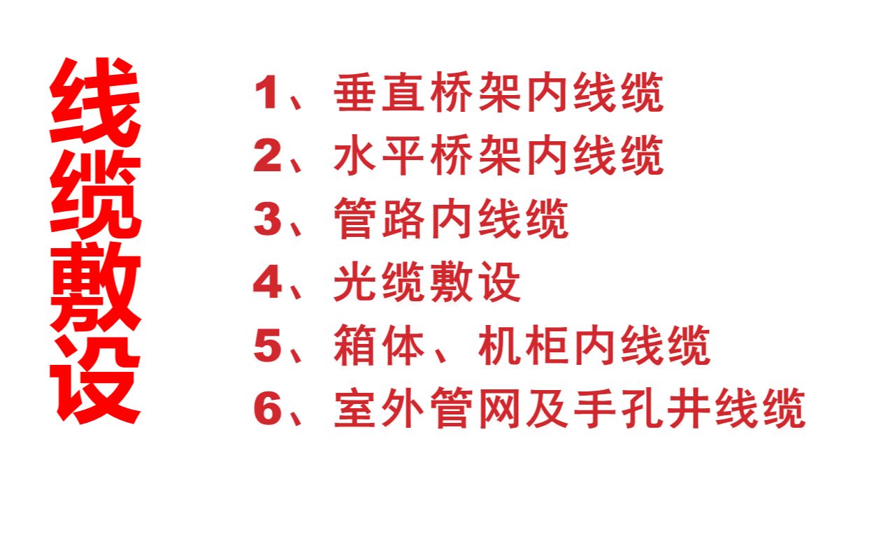 弱电工程线缆敷设技术要求,施工小白入行学习基础知识,六大部分详解哔哩哔哩bilibili