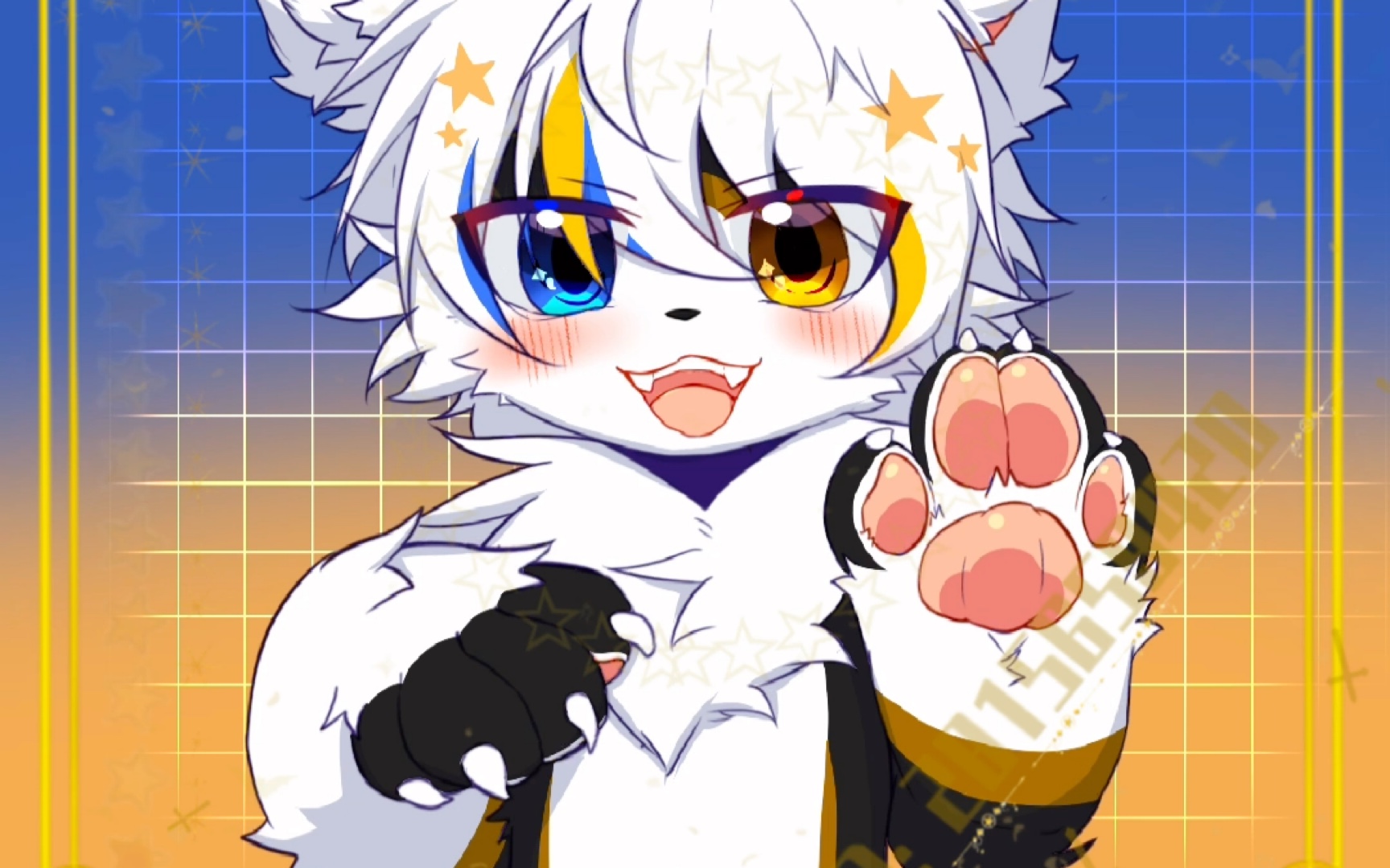 绘画过程露肉垫的小兽兽