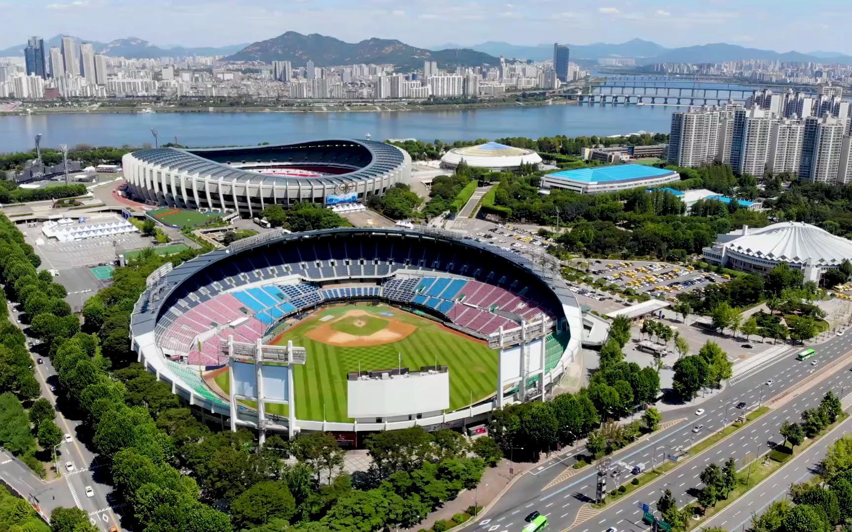 鸟瞰图韩国首尔奥林匹克公园