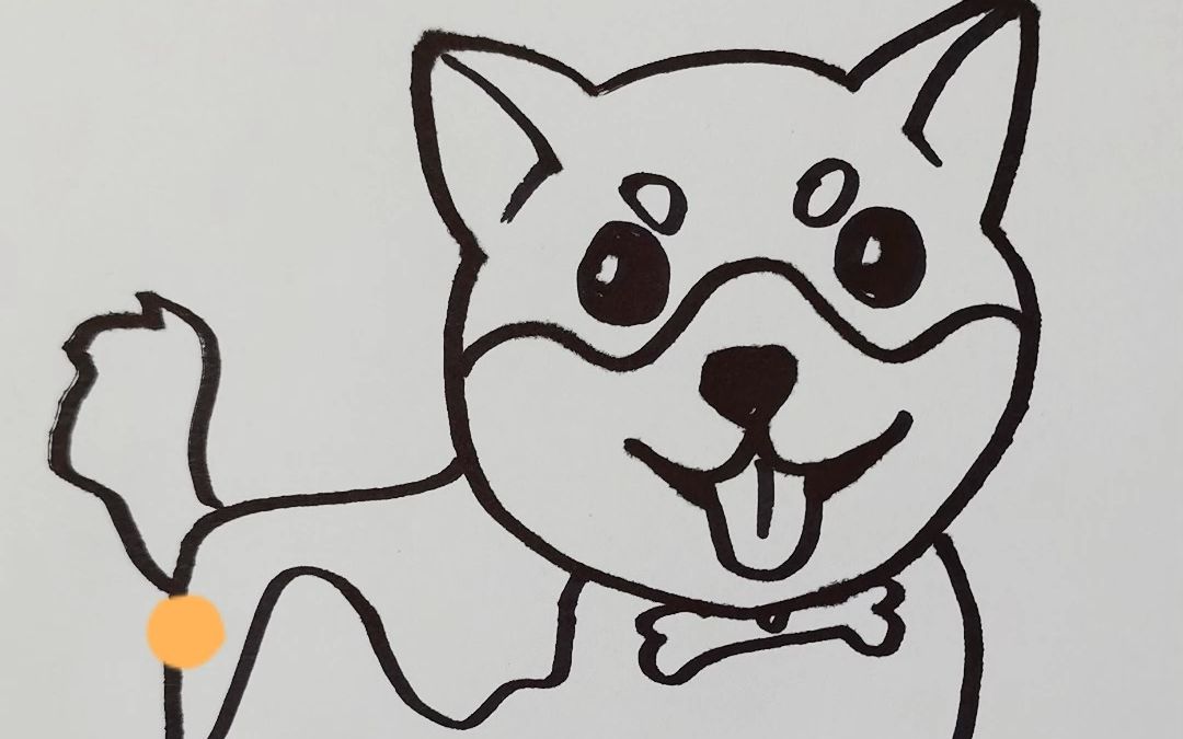 日本柴犬可爱简笔画图片
