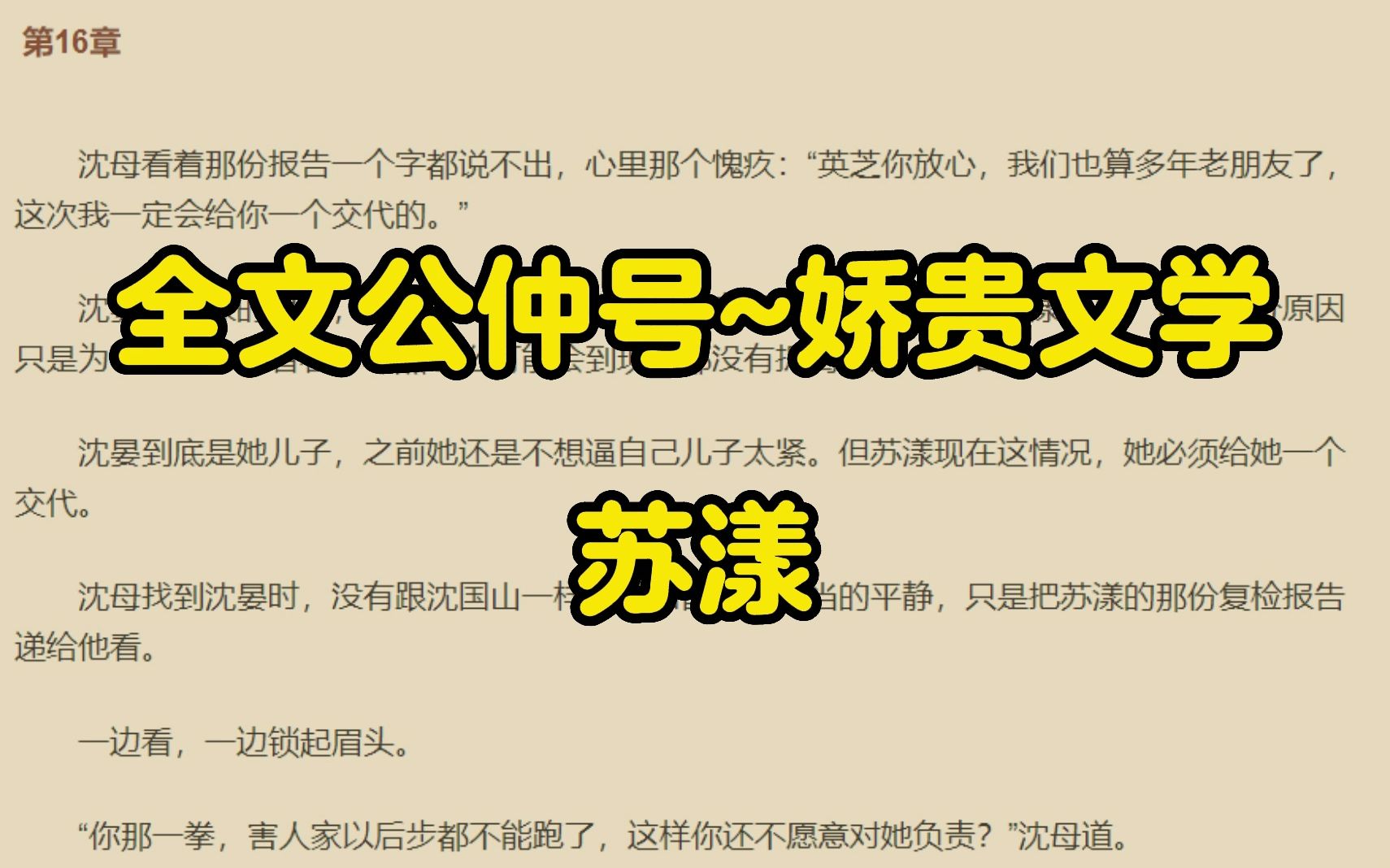 爆款小说《苏漾沈晏》又名《苏漾沈晏》全文已完结哔哩哔哩bilibili