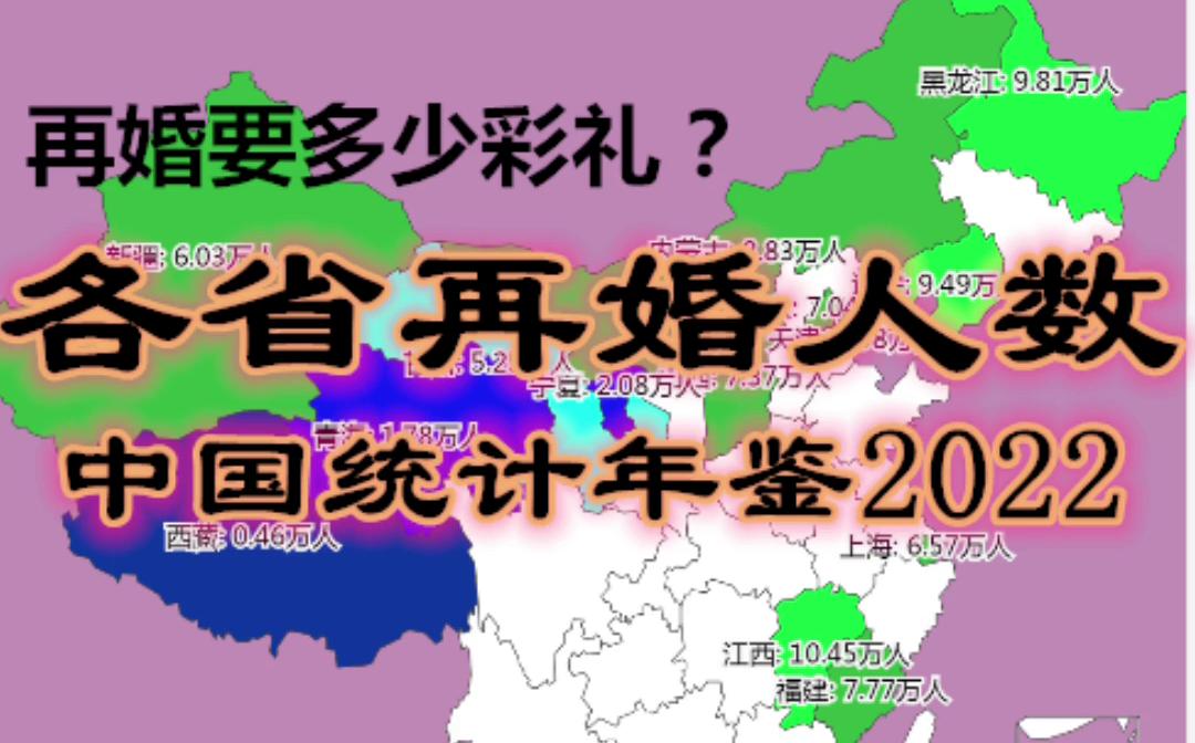 [图]再婚要多少彩礼？各省再婚人数-中国统计年鉴2022【数据可视化】