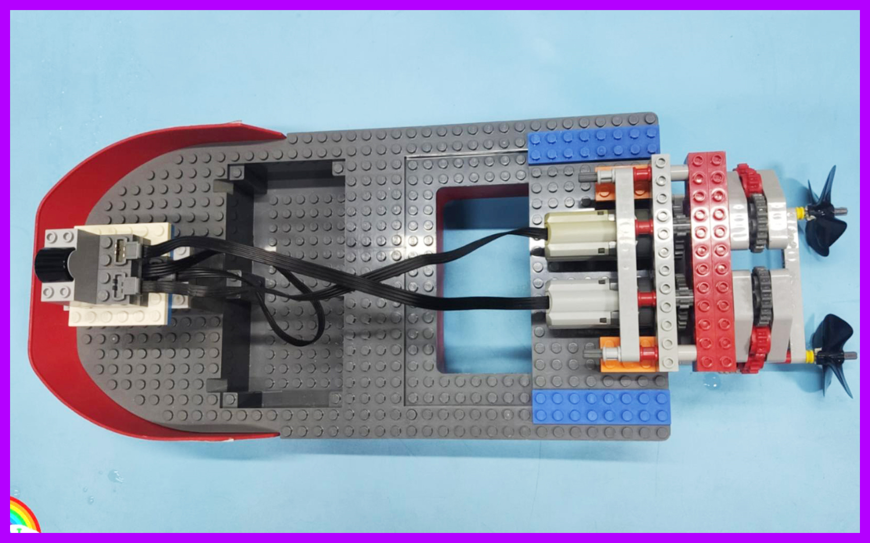 乐高60109_消防船moc_螺旋桨遥控船_qiqi玩具记录_亲子steam教育机器