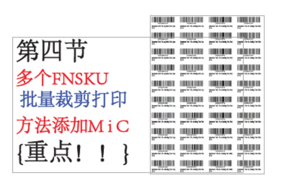 【第四节多个SKU一个页面裁剪编辑打印方法】介绍FNSKU和FBA标签添加made in China 入坑跨境打标亚马逊打印标签裁剪分割打印批量裁剪打印哔哩哔...