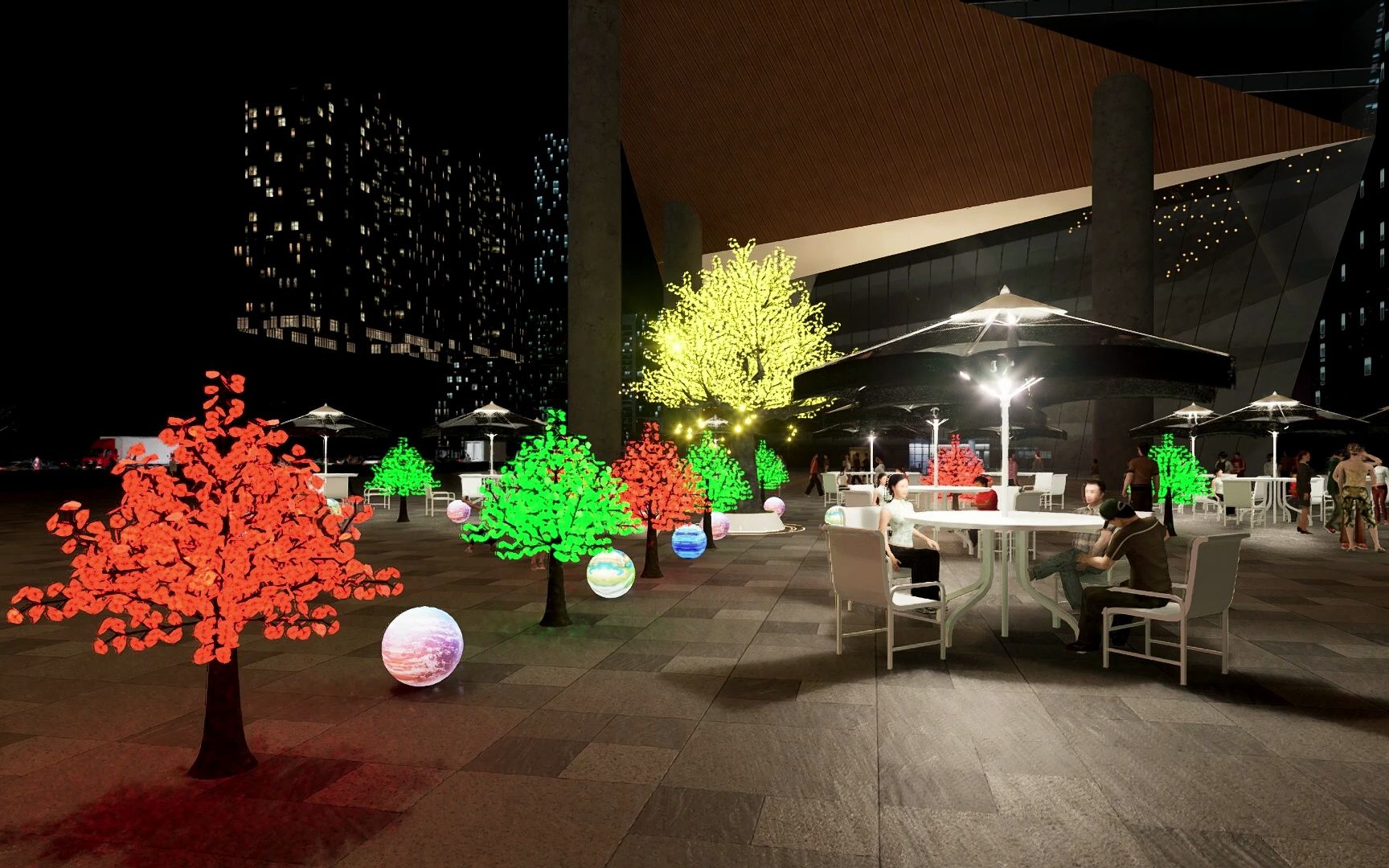 d5渲染器做户外夜景蛮好用,个人技术有待提高