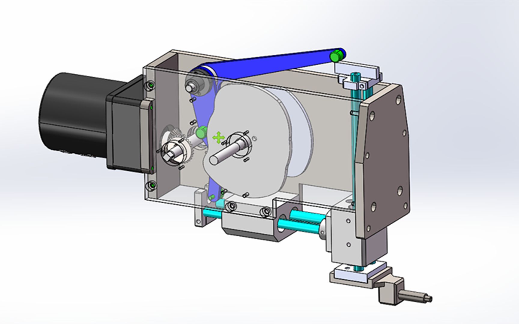 十大常见取料放料机械手(七):单电机驱动共轭凸轮双轴直线往复机械手