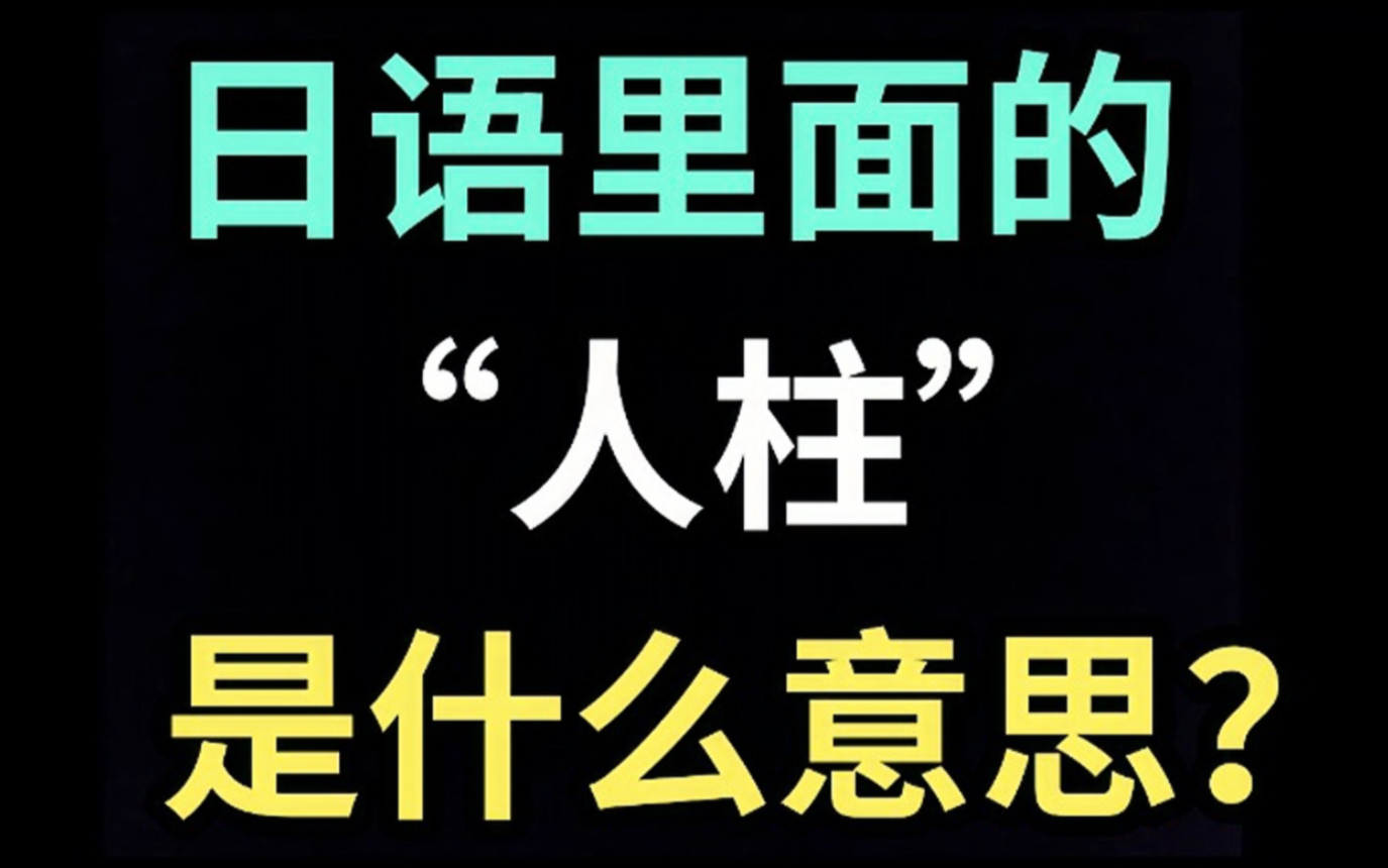 日语里的“人柱”是什么意思?【每天一个生草日语】哔哩哔哩bilibili