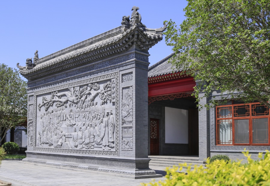 唐语 庭院 公司门口 影壁墙砖雕什么图案吉祥