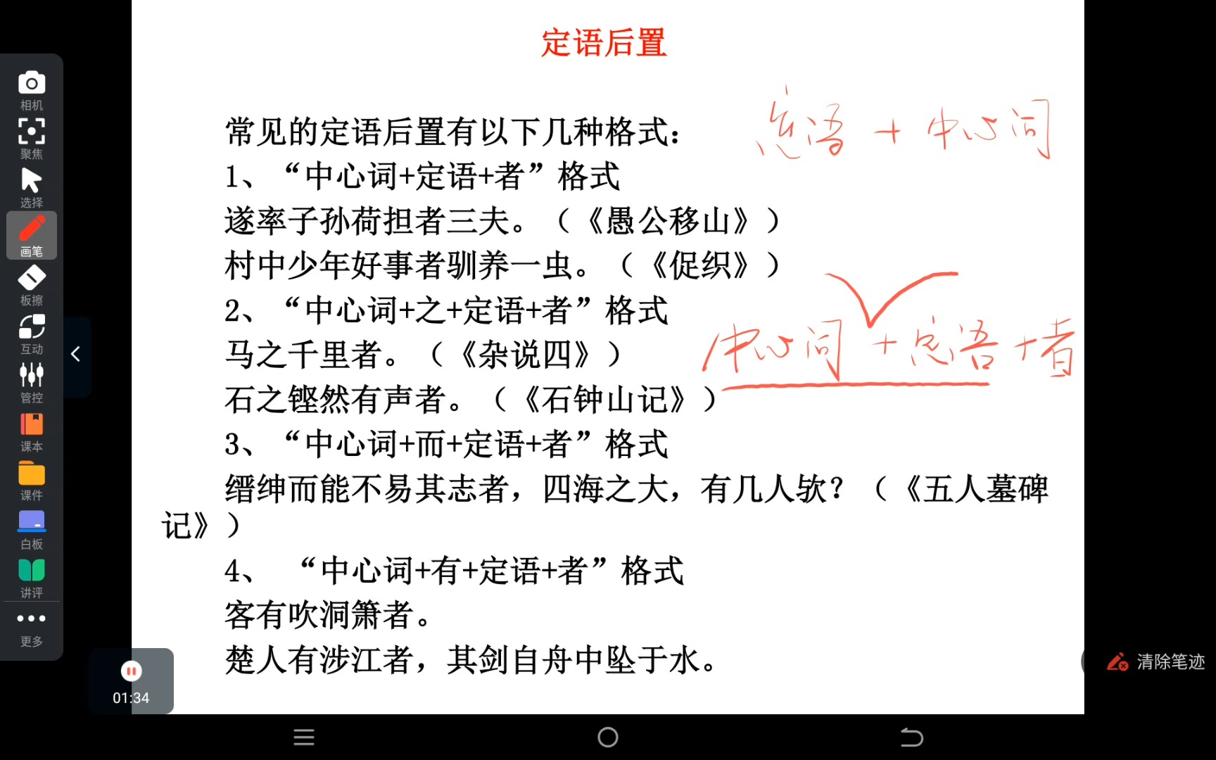 文言文句式:定语后置