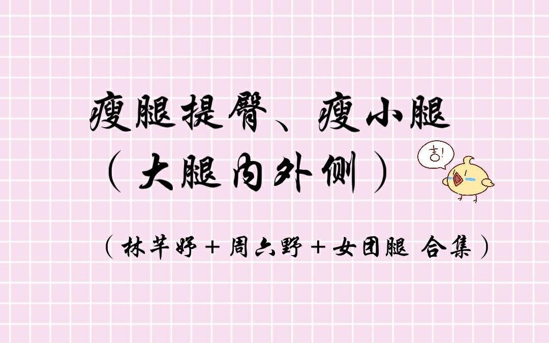 初级瘦腿全套操(建议第1第15天使用)周六野瘦大腿+林芊妤瘦大腿+周六野瘦小腿+女团腿拉伸 去头尾 自用(瘦大腿内外侧、小腿、提臀)哔哩哔哩bilibili