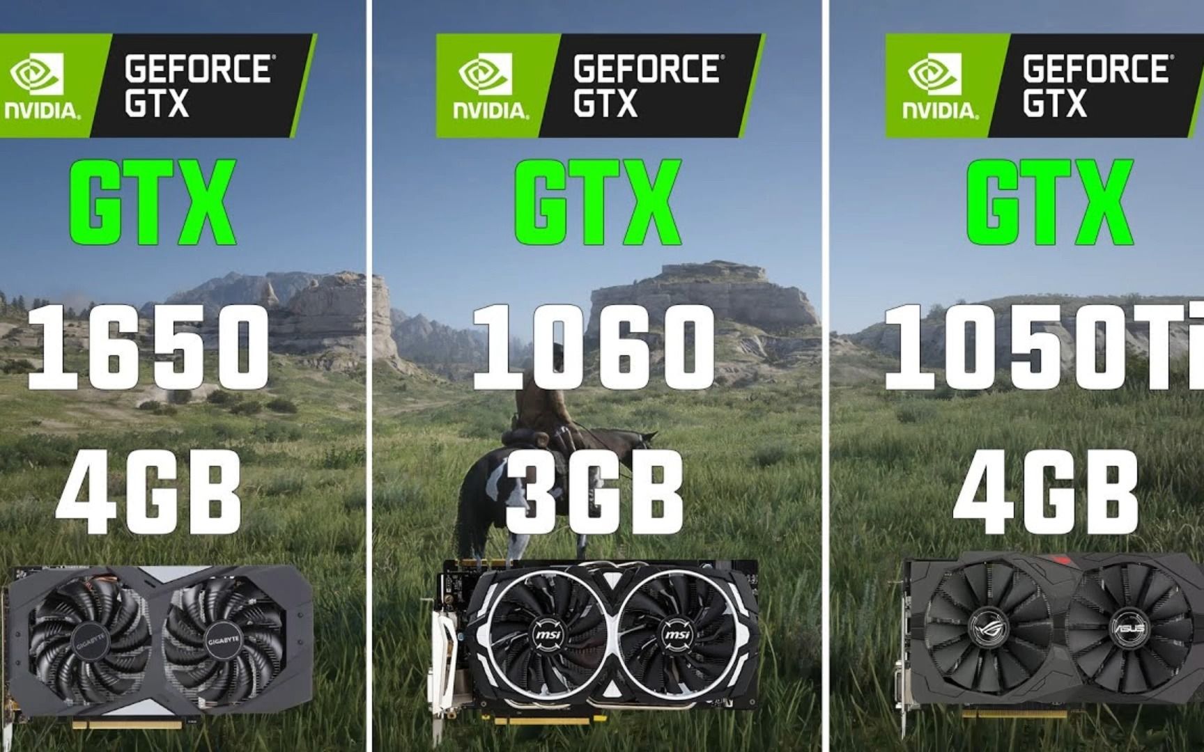 gtx 1650 4gb vs gtx 1060 3gb vs gtx 1050 ti 4gb七款游戏测试对比.