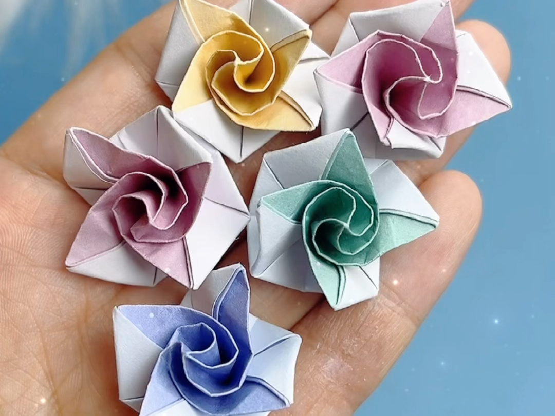 一张纸就可以折的玫瑰花,做戒指做装饰太好看了吧!